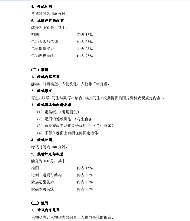 美術與設計考試大綱